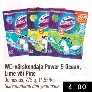 Allahindlus - WC-värskendaja Power 5 Ocean, Lime või Pine