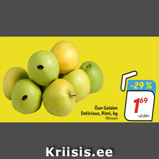 Allahindlus - Õun Golden Delicious, Rimi, kg