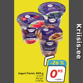 Allahindlus - Jogurt Farmi, 400 g