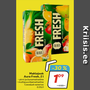 Allahindlus - Mahlajook Aura Fresh, 2 l