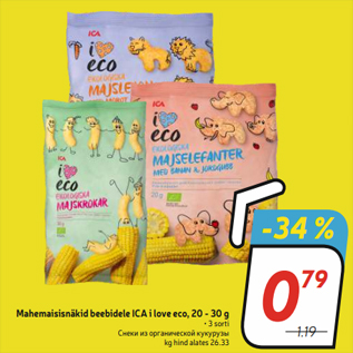 Allahindlus - Mahemaisisnäkid beebidele ICA i love eco, 20 - 30 g