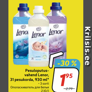 Allahindlus - Pesuloputusvahend Lenor, 31 pesukorda, 930 ml*