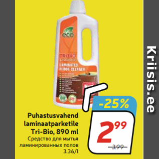 Allahindlus - Puhastusvahend laminaatparketile Tri-Bio, 890 ml