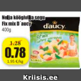 Allahindlus - Nelja köögivilja segu Fix mix D´aucy 400 g