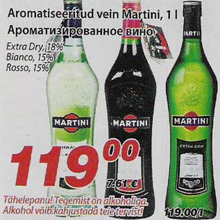 Allahindlus - Aromatiseeritud vein Martini