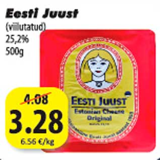 Allahindlus - Eesti Juust (viilutatud) 25,2% 500g