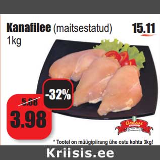 Allahindlus - Kanafilee (maitsestatud) 1kg