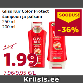 Allahindlus - Gliss Kur Color Protect šampoon ja palsam