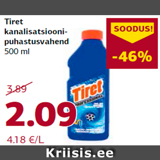 Allahindlus - Tiret kanalisatsioonipuhastusvahend 500 ml