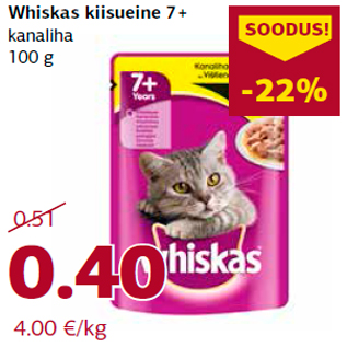 Allahindlus - Whiskas kiisueine 7+