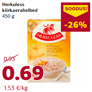 Allahindlus - Herkuless kiirkaerahelbed 450 g