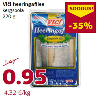 Allahindlus - Viči heeringafilee kergsoola 220 g