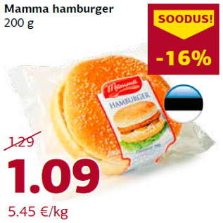 Allahindlus - Mamma hamburger 200 g