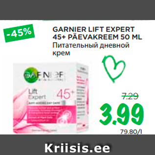 Allahindlus - GARNIER LIFT EXPERT 45+ PÄEVAKREEM 50 ML