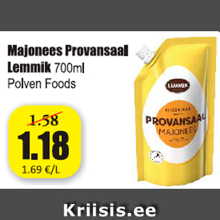 Allahindlus - Majonees Provansaal Lemmik 700 ml