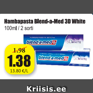 Allahindlus - Hambapasta Blend-a-Med 3D White