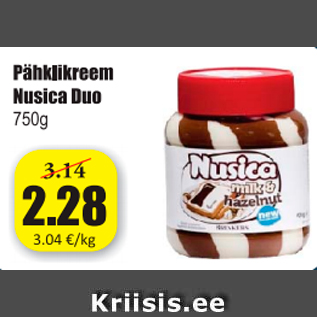 Allahindlus - Pähklikreem Nusica Duo 750 g