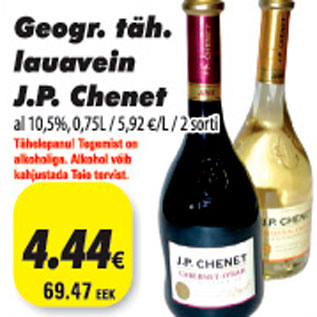 Allahindlus - Lauavein J.P.Chenet