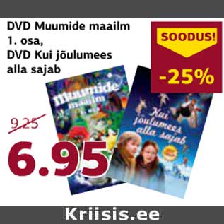 Allahindlus - DVD Muumide maailm 1.osa, DVD Kui jõulumees alla sajab