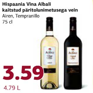 Allahindlus - Hispaania Vina Albali kaitstud päritolunimetusega vein