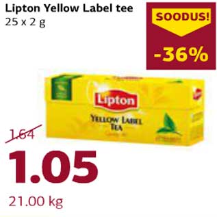 Allahindlus - Lipton Yellow Label tee 25 x 2g