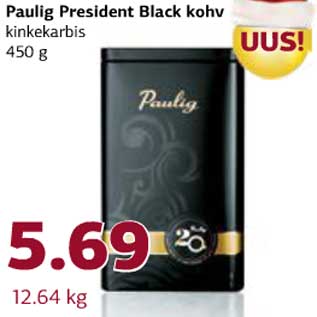 Allahindlus - Paulig President Black kohv kinkekarbis 450 g