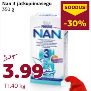 Allahindlus - Nan 3 jätkupiimasegu 350 g