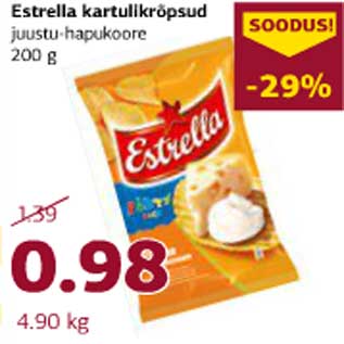 Allahindlus - Estrella kartulikrõpsud juustu-hapukoore 200 g