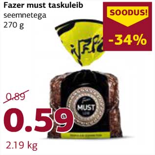 Allahindlus - Fazer must taskuleib seemnetega 270 g