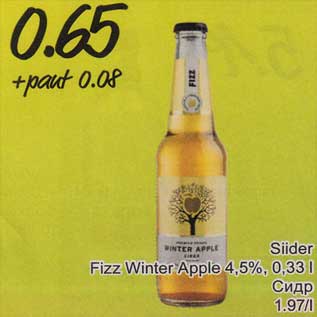 Allahindlus - Siider Fizz Winter Apple 4,5%, 0,33 l