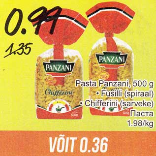 Allahindlus - Pasta Panzani, 500 g