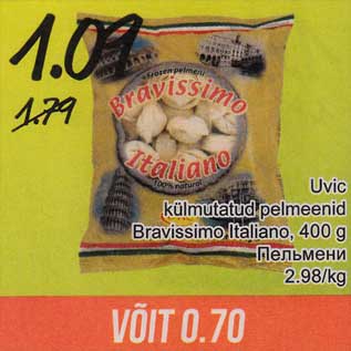 Allahindlus - Uvic külmutatud pelmeenid Bravissimo Italiano, 400 g