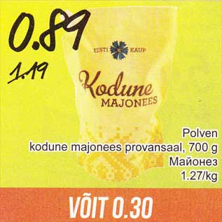 Allahindlus - Polven kodune majonees provansaal, 700 g