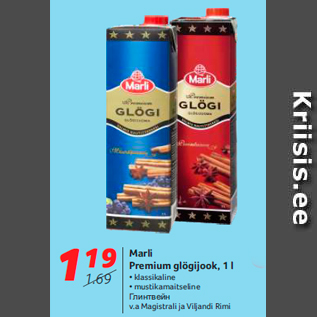 Allahindlus - Marli Premium glögijook, 1 l