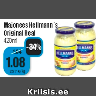 Allahindlus - Majonees Hellmann`s Original Real