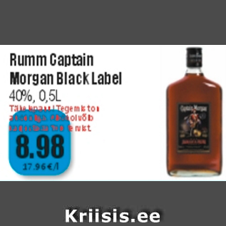 Allahindlus - Rumm Captain Morgan Black Label