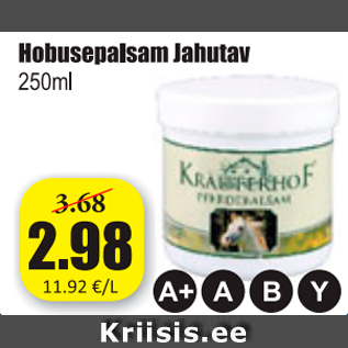 Allahindlus - Hobusepalsam Jahutav 250 ml