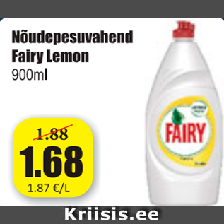 Allahindlus - Nõudepesuvahend Fairy Lemon 900 ml