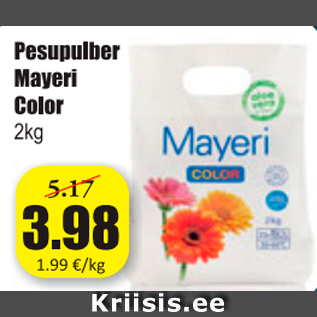 Allahindlus - Pesupulber Mayeri Color 2 kg