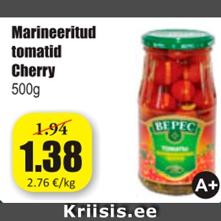 Allahindlus - Marineeritud tomatid Cherry 500 g