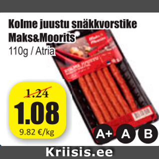 Allahindlus - Kolme juustu snäkkvorstike Maks&Moorits