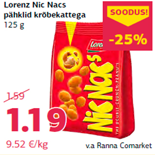 Allahindlus - Lorenz Nic Nacs pähklid krõbekattega 125 g