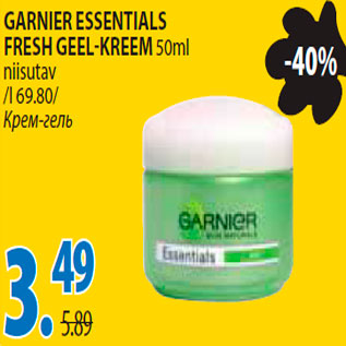 Allahindlus - Garnier essentials fresh geel-kreem