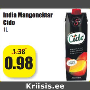 Allahindlus - India Mangonektar Cido 1L