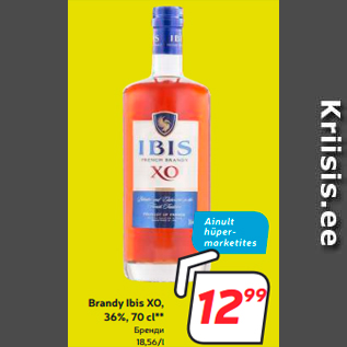 Allahindlus - Brandy Ibis XO, 36%, 70 cl**