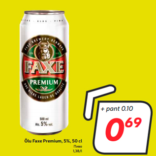 Allahindlus - Õlu Faxe Premium, 5%, 50 cl