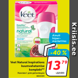 Allahindlus - Veet Natural Inspirations kuumvahatamise komplekt**