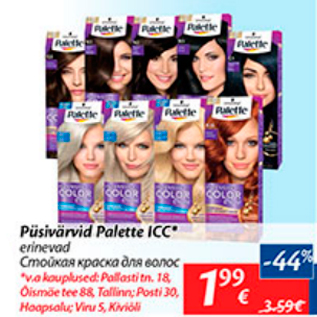 Allahindlus - Püsivärvid Palette ICC*