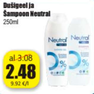 Allahindlus - Dušigeel ja Šampoon Neutral 250 ml