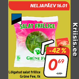 Allahindlus - Lõigatud salat frillice Grüne Fee, tk